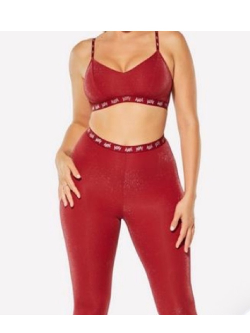 YITTY Sparkly Red Sports Bra | Adjustable Straps | Size M | Like New